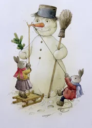 Bonhomme de neige et lièvres, 1999